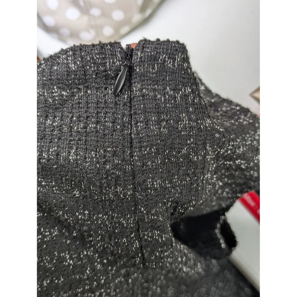 Taylor Womens Dress Set 2 Piece Size 8 $148 Metallic Black Tweed Holiday Career